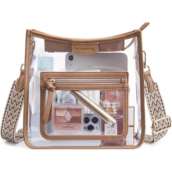 Handbags - Clear Crossbody Bag Women PVC Stadium Approved Concert Purse with Adjustable Str